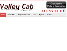 Tablet Screenshot of myvalleycab.com